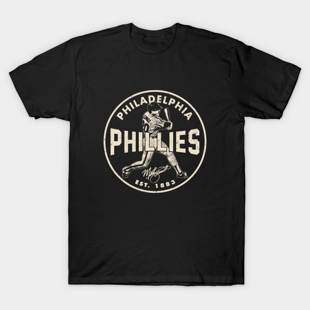 Philadelphia Phillies Mike Schmidt 2 by Buck Tee T-Shirt by Buck Tee